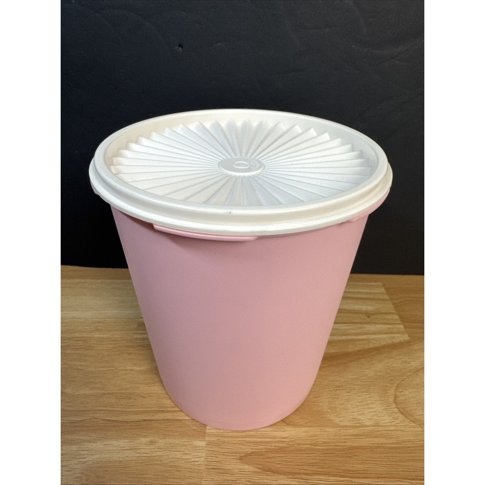 Tupperware Servalier Canister 12 cup / 2.7L Pink With White Seal New Decorator